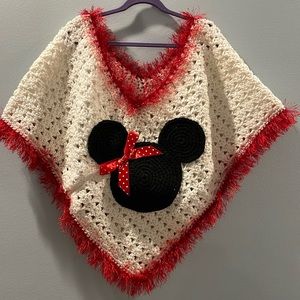 Minnie Mouse hand knit poncho 6 8